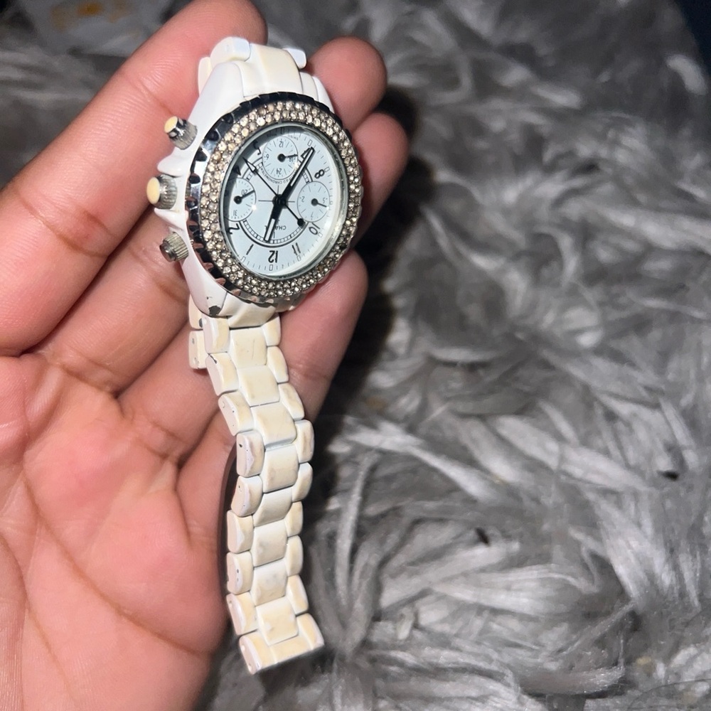 Vintage Chanel J12 Watch with Crystal Bezel